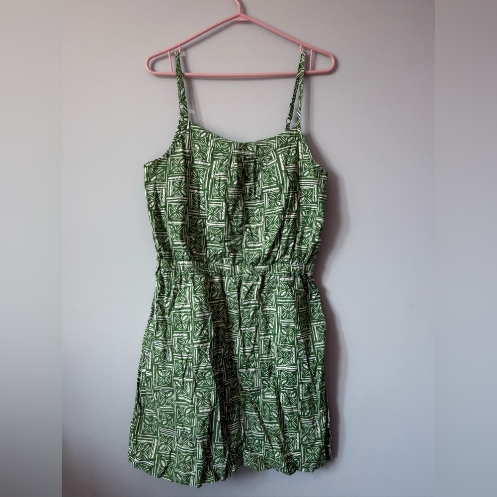 Fresh Green Patterned Mini Dress